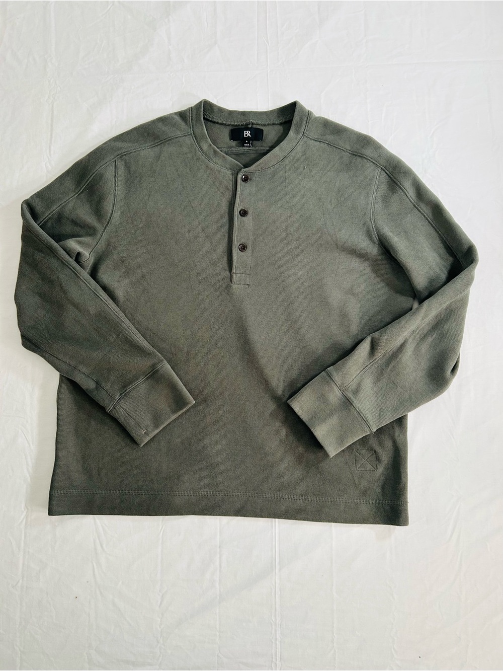 Banana Republic Olive Green Henley Long Sleeve Shirt